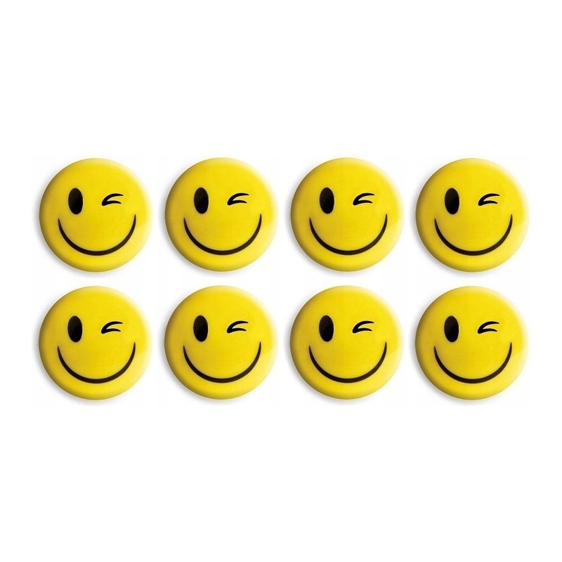 Magnesy do tablic żółte uśmiechy 20mm (8szt.) GM300-SY8 TETIS