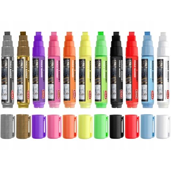 Marker kredowy końcówka 8x5mm czarny TO-291 32 TOMA