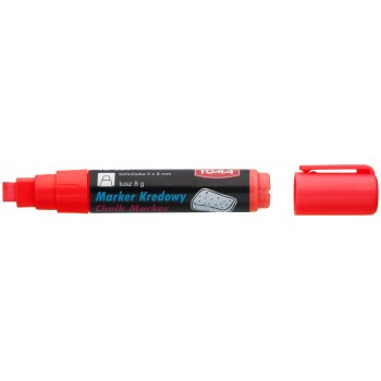 Marker kredowy końcówka 8x5mm czerwony TO-291 22 TOMA