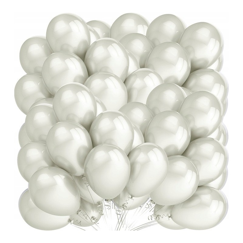 Balony 12` metalizowane BIAŁE (50szt.) 170-2633 FIORELLO