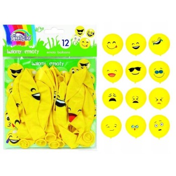 Balony Emoty Party metaliczne (12szt.) 170-2347 FIORELLO