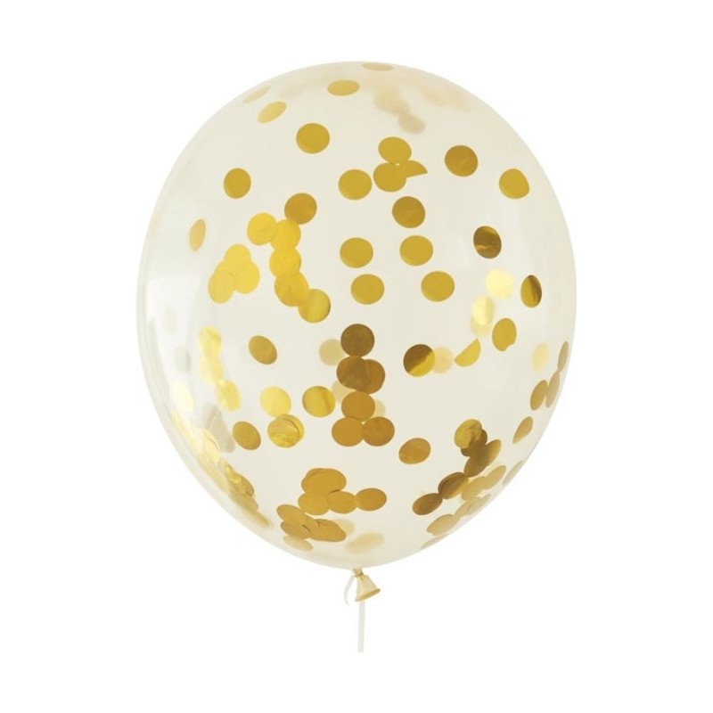 Balony z konfetti złote 30cm (5 szt) BKN-8575 ALIGA