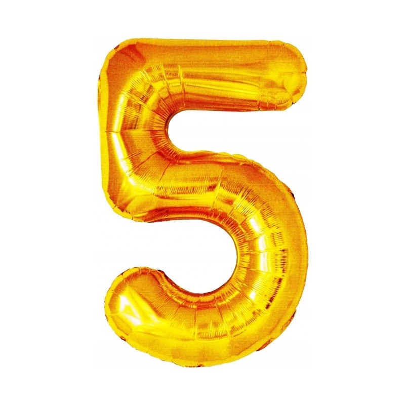 Balon foliowy złota cyfra 5 BCF-955-5 GO PARTY