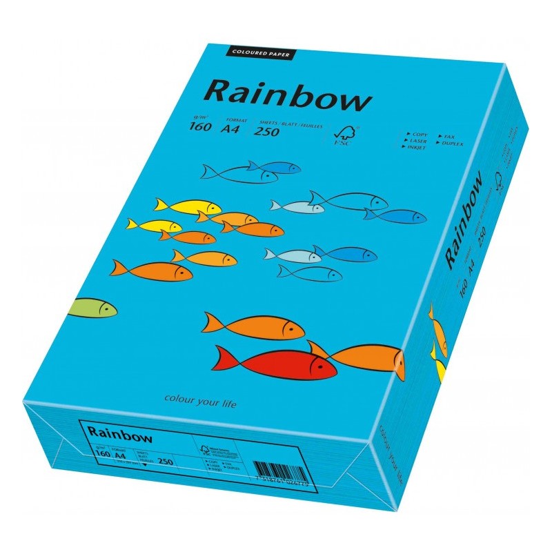 Papier ksero A4 160g RAINBOW R87 niebieski 250ark 88042747