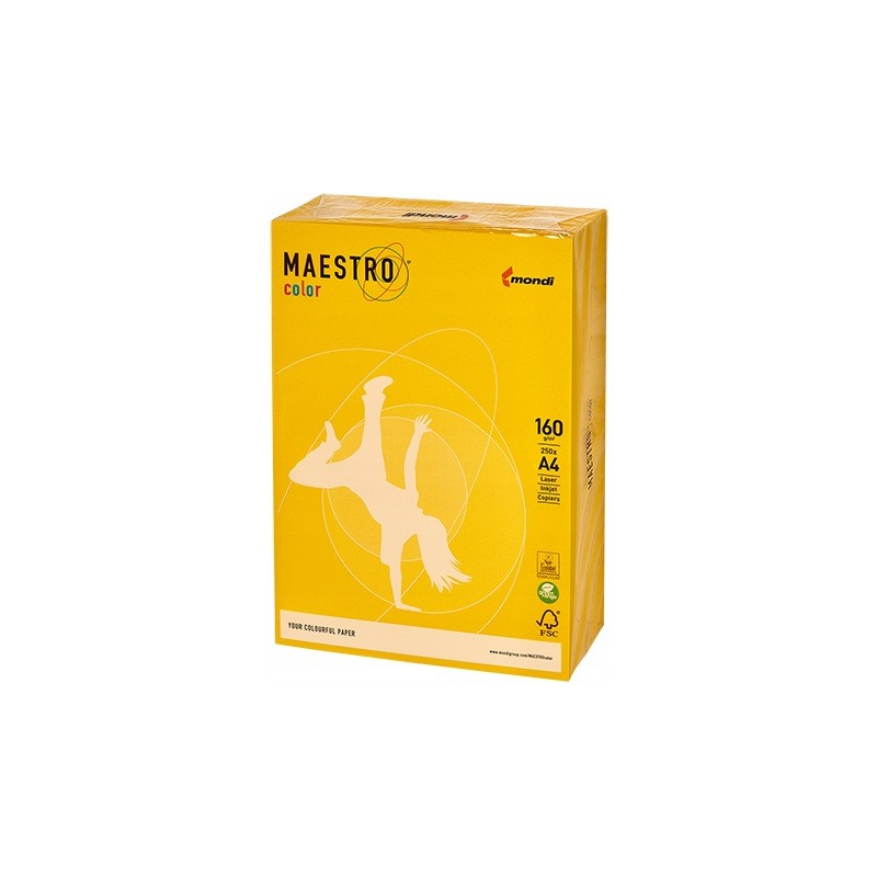 Papier ksero A4 160g MAESTRO COLOR IG50 żółć siarkowa (250ark) intensive