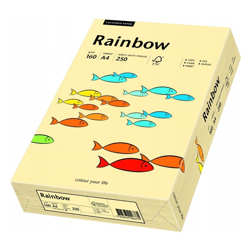 Papier ksero A4 160g RAINBOW R06 kość słoniowa/chamois 250ark 88042283