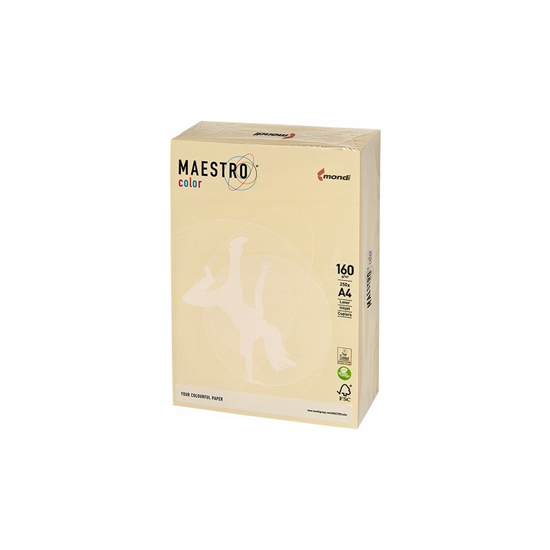 Papier ksero A4 160g MAESTRO COLOR BE66 pastel kość słoniowa/wanilia (250ark)