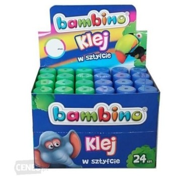 Klej szkolny w sztyfcie 15g Display 24 sztuki BAMBINO St.Majewski