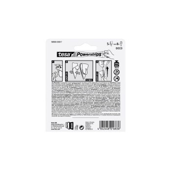 Plastry samop. 8szt.+Haczyki 5szt.TESA POWERSTRIPS Deco 58900-00017-0