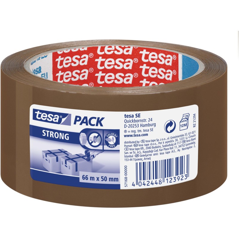 Taśma pakowa 66mx50m STRONG brązowa cicha 57168-0 0000-05 TESA