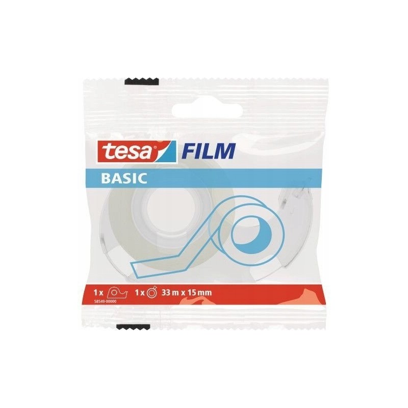 Taśma biurowa TESA Basic 15x33m z dyspenserem w etui 1szt. 58549