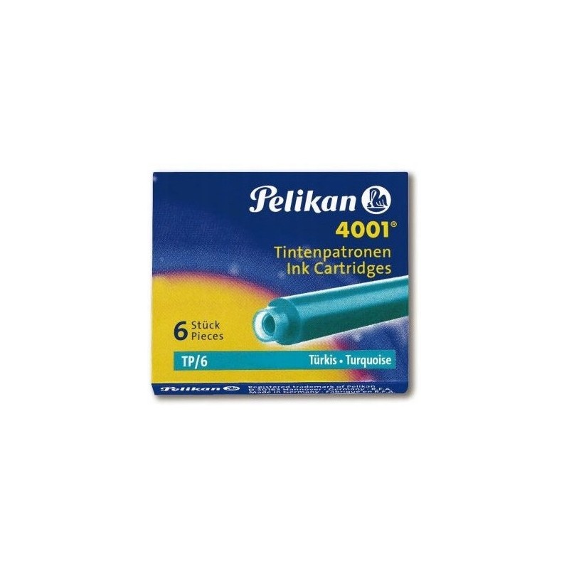 Naboje krótkie turkusowe TP/6 301705 PELIKAN