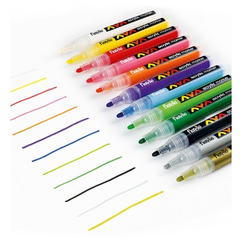 Markery akrylowe FIORELLO GR-1106 12 kolorów 160-2262