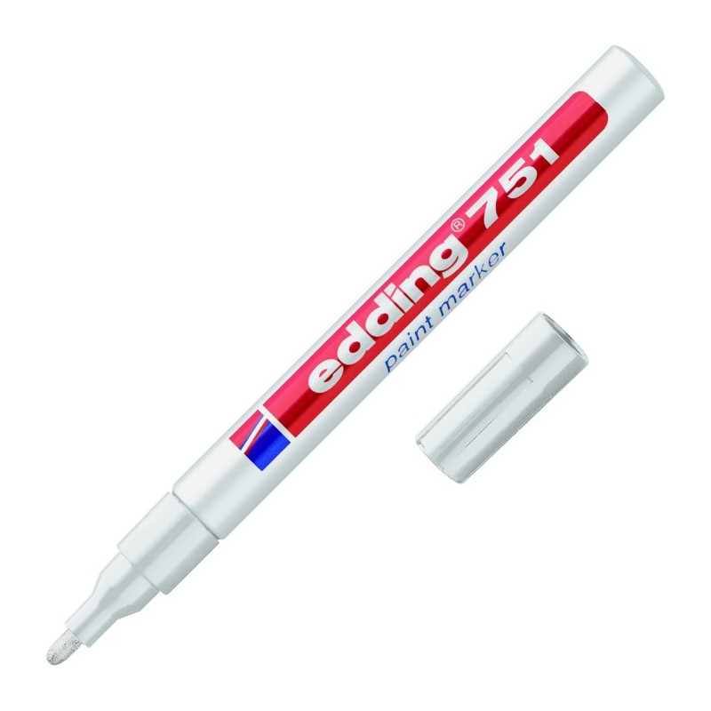 Marker lakierowy 1-2mm 751 biały okrągłą końcówka 751/049/B EDDING