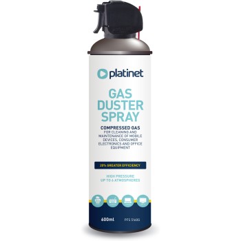 Sprężone powietrze 600ml PLATINET z pistoletem (45085)