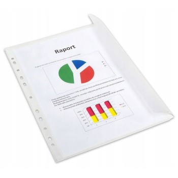 Koszulki groszkowe na dokumenty B4 z klapką 120mic 10 sztuk 100550133 BANTEX