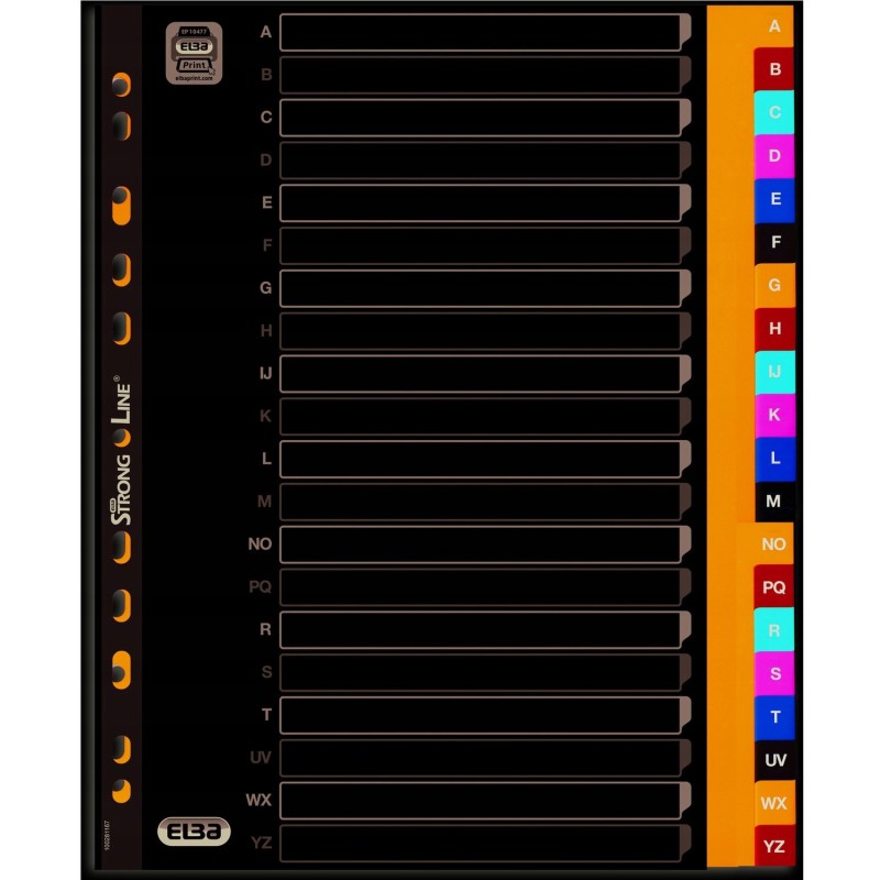 Przekładki A4 MAXI A-Z kolor PP alfabetyczne 100204733 OXFORD