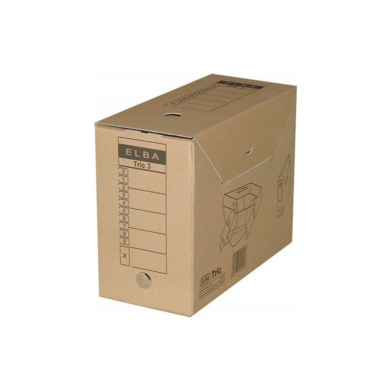 Pudło archiwizacyjne pudełko na dokumenty 15,5 cm brązowe kartonowe TRIC 100552624 ELBA