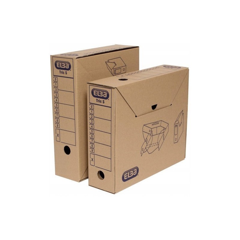 Pudło archiwizacyjne pudełko na dokumenty 9,5cm brązowe kartonowe TRIC 100552625 ELBA