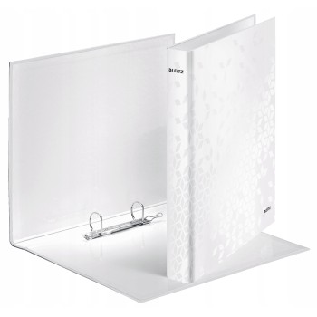 Segregator ringowy LEITZ A4 2DR/25mm perłowy biały WOW 42410001