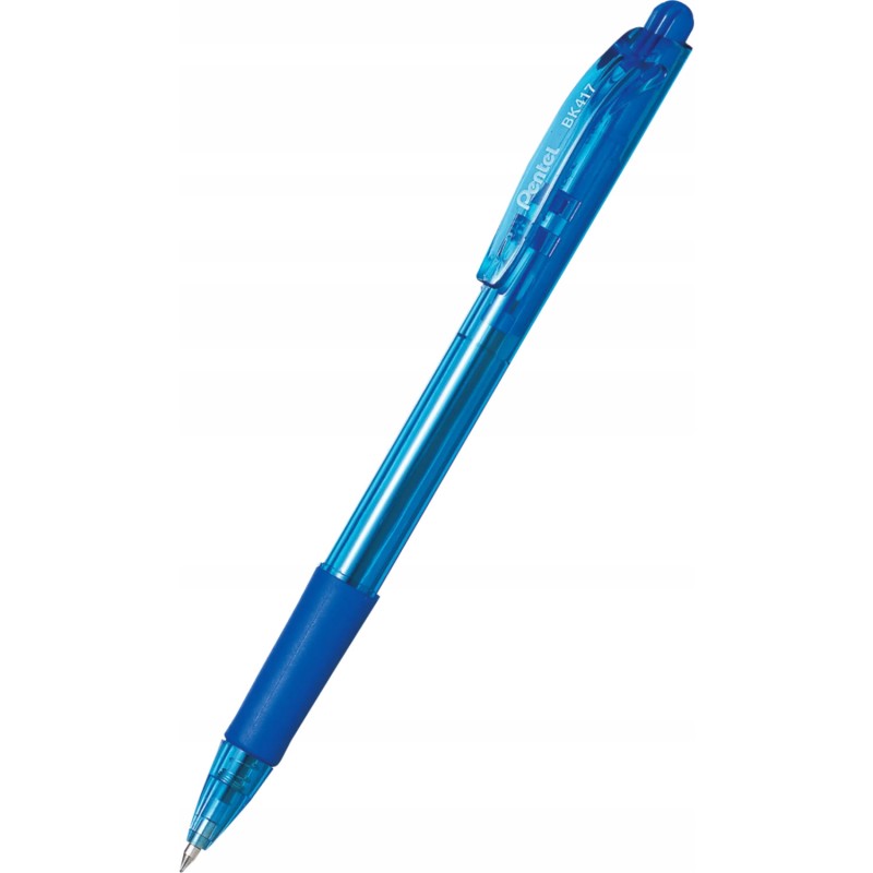 Długopis automatyczny niebieski WOW BK417/C z gumowym uchwytem ergonomiczny PENTEL