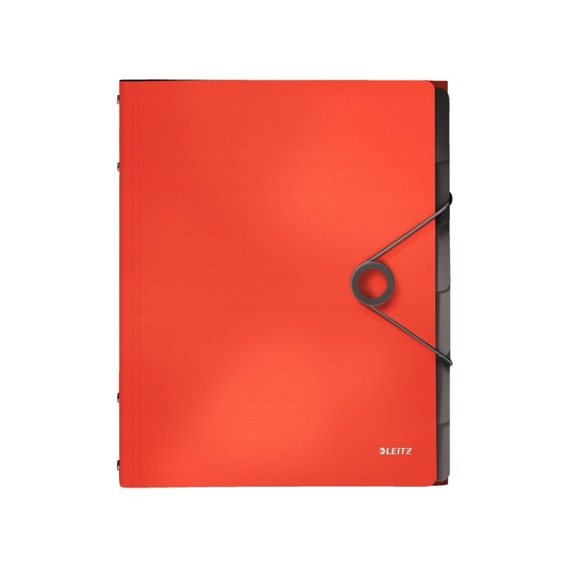 Teczka segregująca 6 przekładek jasnoczerwona PP LEITZ SOLID 45691020