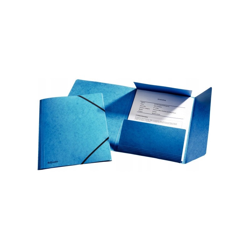 Teczka kartonowa z gumkami ESSELTE niebieska 26595