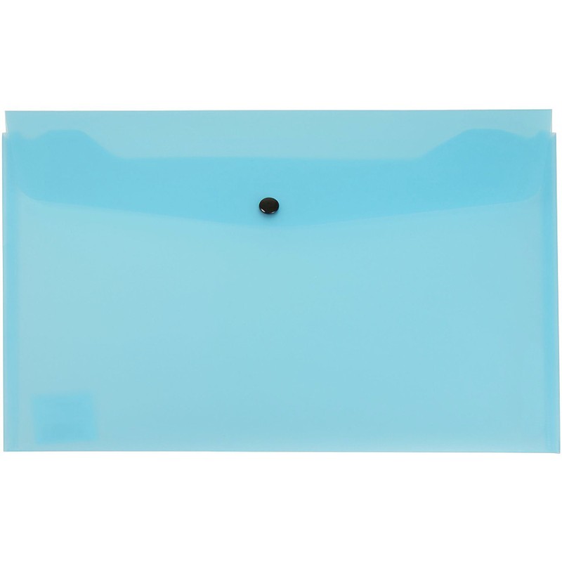Teczka kopertowa na dokumenty A4 na zatrzask PVC niebieska przezroczysta TP-11-02 BIURFOL