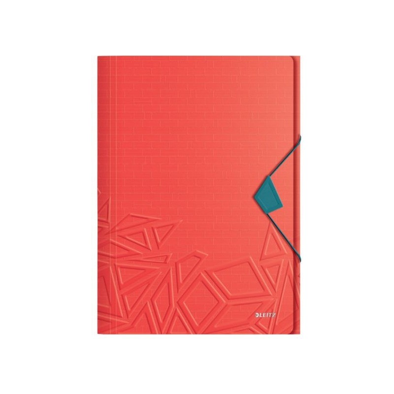 Teczka z gumką Leitz Urban Chic, PP, A4, grzbiet 15 mm, mieści 150 kartek, czerwona 46490020