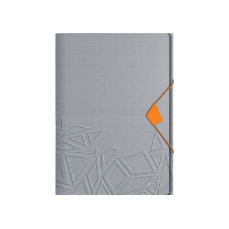 Teczka z gumką Leitz Urban Chic, PP, A4, grzbiet 15 mm, mieści 150 kartek, szara 46490088