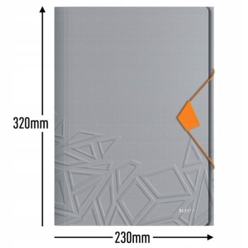 Teczka z gumką Leitz Urban Chic, PP, A4, grzbiet 15 mm, mieści 150 kartek, szara 46490088