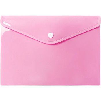 Teczka kopertowa na dokumenty A5 na zatrzask PP pastelowy różowy TKP-A5-01 BIURFOL
