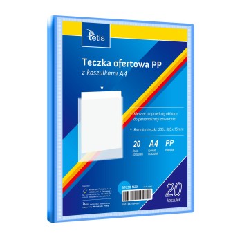 Teczka ofertowa A4 PP 20 koszulek NIEBIESKA BT630-N20 TETIS