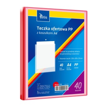 Teczka ofertowa A4 PP 40 koszulek CZERWONA BT630-C40 TETIS