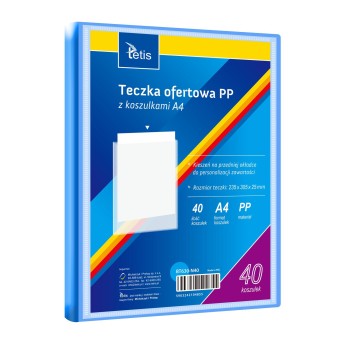 Teczka ofertowa A4 PP 40 koszulek NIEBIESKA BT630-N40 TETIS