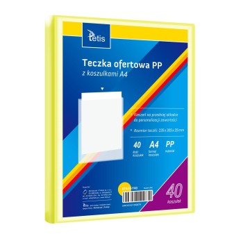 Teczka ofertowa A4 PP 40 koszulek ŻÓŁTA BT630-Y40 TETIS