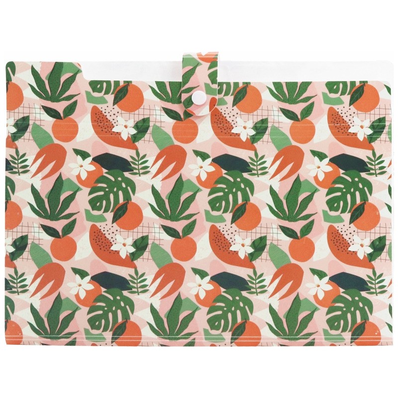 Teczka harmonijkowa A4 PP 5 przegródek z nadrukiem TROPICAL THN-A4-43 BIURFOL