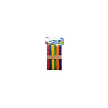 Patyczki kreatywne drewniane 140mm jumbo mix kolor (50szt.) PKD140 BREWIS