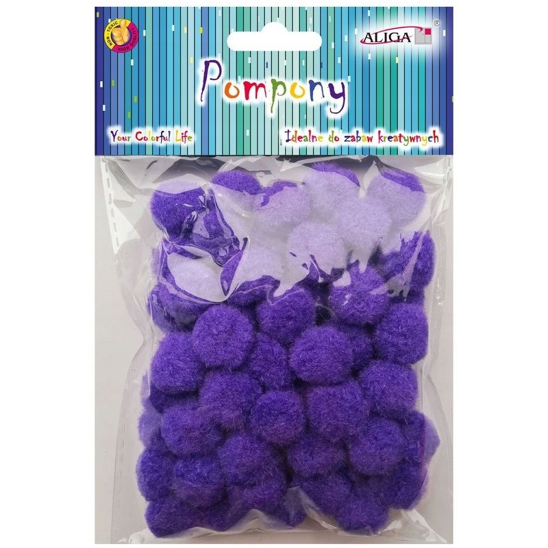 Pompony POM-405 fioletowe 2cm op.60szt. ALIGA