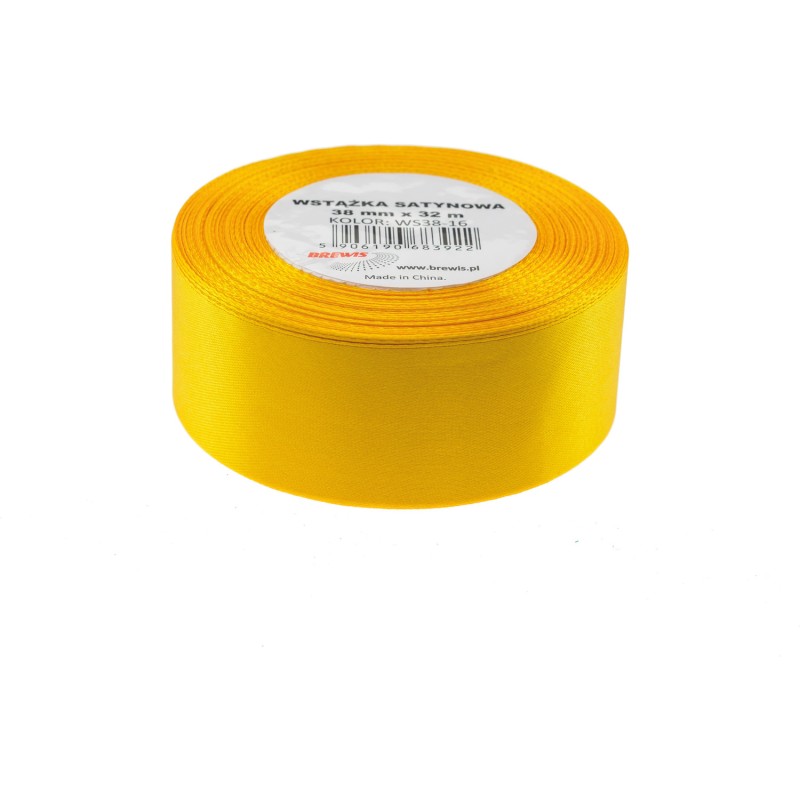 Wstążka satynowa 38mm/32m żółta BREWIS