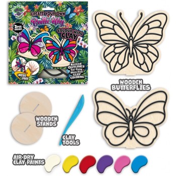 Zestaw do kolorowania plasteliną na drewnie MOTYLE 0465-0073-01 Panta Plast