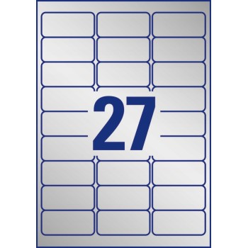 Etykiety ZF A4 63,5x29,6mm L6011-100 znamionowe srebrne AVERY ZWECKFORM