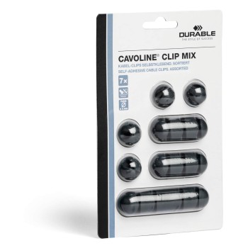Klips samoprzylepny na 1 kabel CAVOLINE CLIP MIX, różne rodzaje w zestawie, 504137 DURABLE