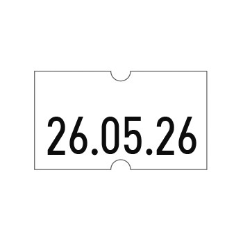 Etykiety cenowe w rolce do metkownicy jednorzędowej 21x12 mm, (6 sztuk) białe z dziurką , trwały klej, METO M30014356