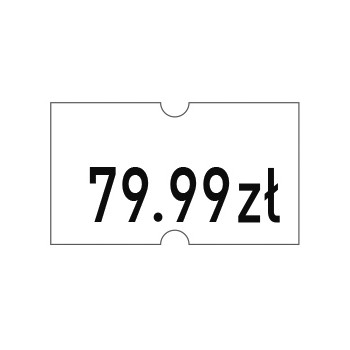 Etykiety cenowe w rolce do metkownicy jednorzędowej 21x12 mm, (6 sztuk) białe z dziurką , trwały klej, METO M30014356