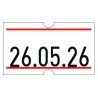 Etykiety cenowe w rolce do metkownicy jednorzędowej 21x12 mm,(6 sztuk) biało-czerwone, trwały klej METO M30014357