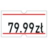 Etykiety cenowe w rolce do metkownicy jednorzędowej 21x12 mm,(6 sztuk) biało-czerwone, trwały klej METO M30014357
