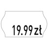 Etykiety cenowe w rolce do metkownicy jednorzędowej 22x12 mm, (6 sztuk) białe faliste, trwały klej, odporne na mróz METO M30