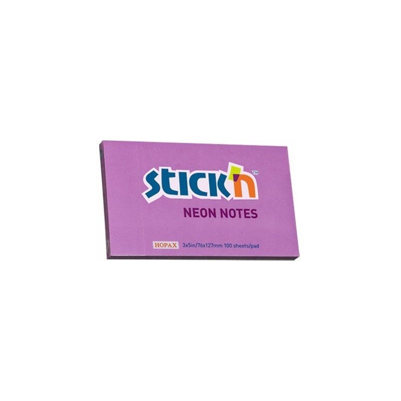 Bloczek STICK"N 127x76mm fioletowy neonowy 100k 21214 STICK"N