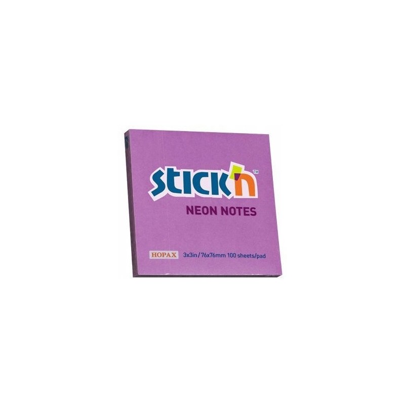 Bloczek STICK"N 76x76mm fioletowy neonowy 100k 21210 STICK"N